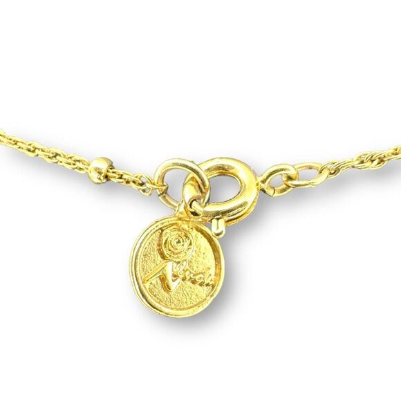 Hamsa Pendant with Evil Eye Dangle Bead Dainty Necklace Gold Plated Chain 17.5" - Picture 5 of 7